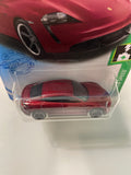 Hot Wheels 1/64 Porsche Taycan Turbo S Red - Damaged Card