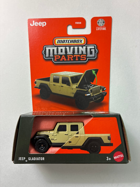 Matchbox 1/64 Moving Parts Jeep Gladiator Beige - JHV61 - Damaged Box