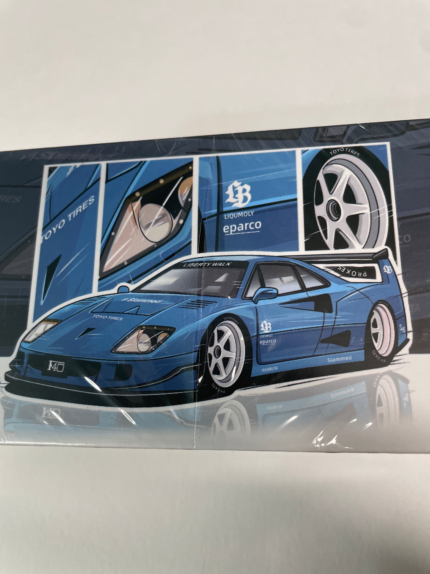 Demon King Auto 1/64 2025 Auto Expo Singapore Ferrari F40 LBWK Blue - Damaged Box