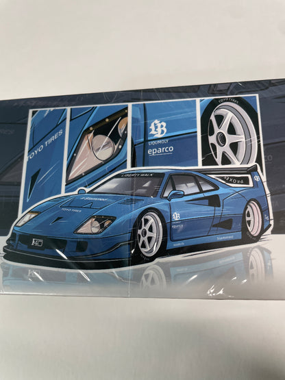 Demon King Auto 1/64 2025 Auto Expo Singapore Ferrari F40 LBWK Blue - Damaged Box