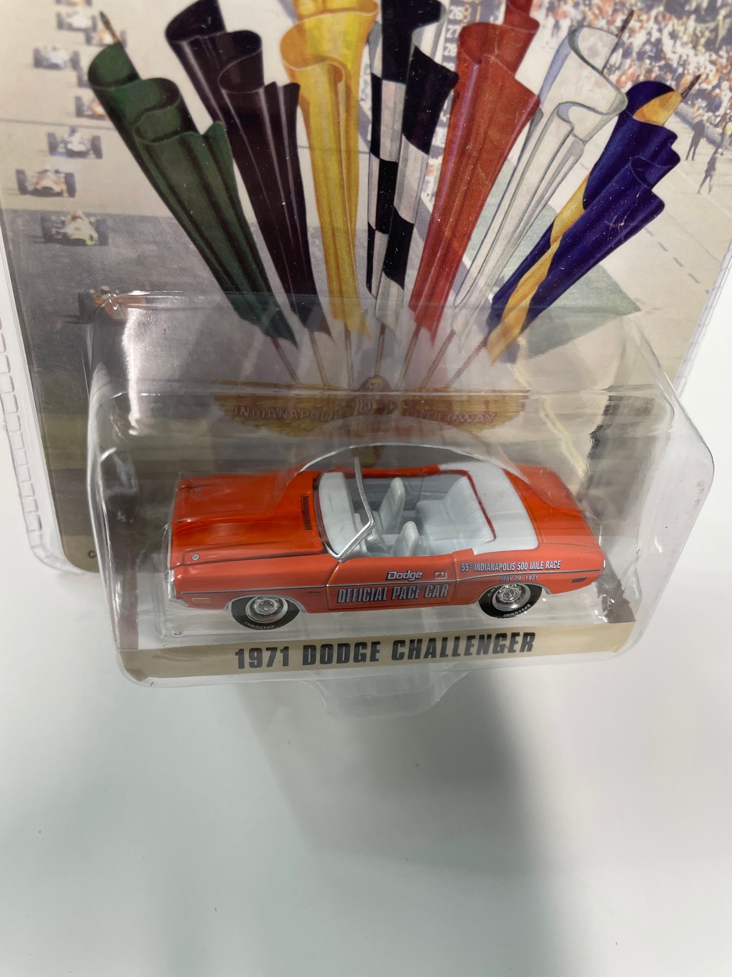 Greenlight 1/64 Hobby Exclusive The 55th 500 1971 Dodge Challenger Orange