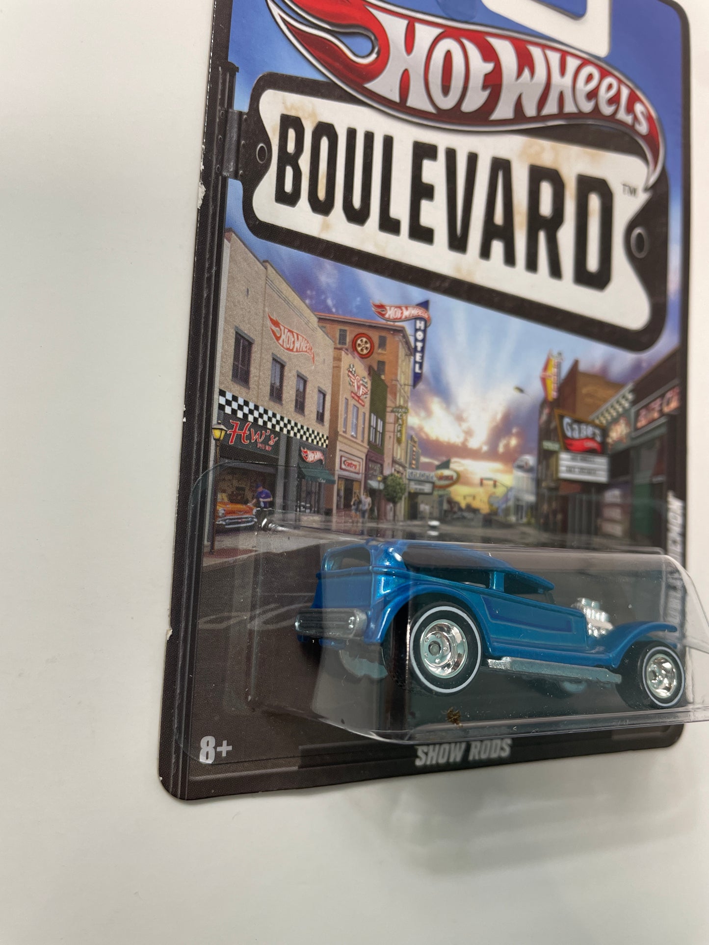 Hot Wheels 1/64 Boulevard Double Demon Blue - Damaged Card