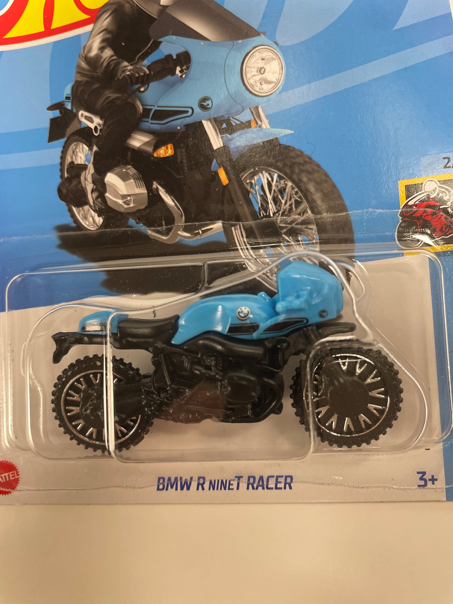 Hot Wheels 1/64 Treasure Hunt BMW R NineT Racer Blue & Black - Damaged Box