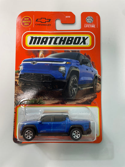 Matchbox 1/64 2024 Chevy Silverado EV Blue - Damaged Card
