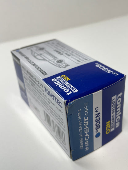 Tomica Limited Vintage Neo 1/64 LV-N308e Nissan Skyline GT-R V-spec LM Limited 1996 Blue - Damaged Box