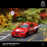 Time Micro 1/64 Nissan GTR R34 Red w/ Figure