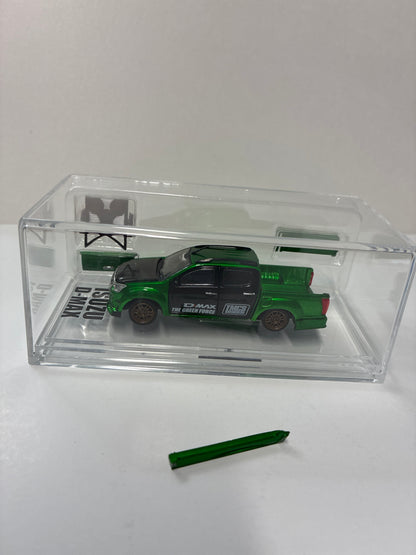 BM Creations 1/64 Malaysia Exclusive Isuzu D-Max 2018 Low Rider Metallic Green (TMCS2025) - 64B0466 - Damaged Car
