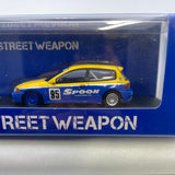 1/64 Street Weapon Honda Civic EG6 Spoon #95 Yellow & Blue