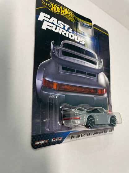 Hot Wheels 1/64 Fast & Furious Mix M Porsche 911 Carrera RS 3.8 Silver - JBM03 - Damaged Box