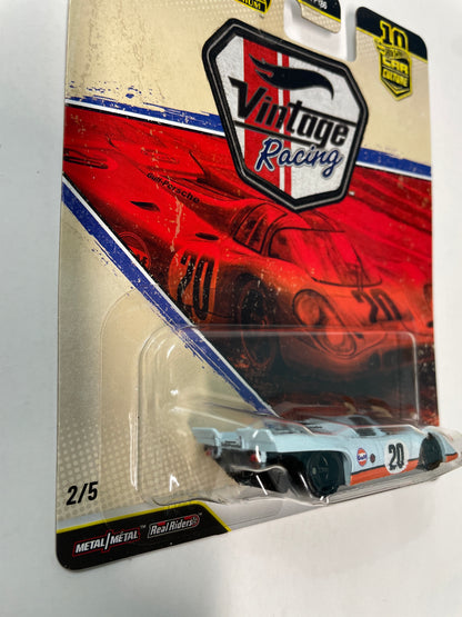 Hot Wheels 1/64 Car Culture 2026 Mix T Vintage Racing Porsche 917K Gulf Blue & Orange - JKF03 - Damaged Box