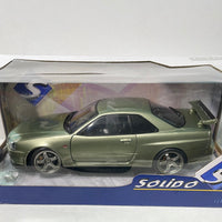 Solido 1/18 1999 Nissan GT-R R34 Green Metallic - Damaged Box