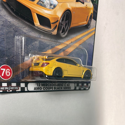 Hot Wheels 1/64 HW Boulevard ‘12 Mercedes-Benz C 63 AMG Coupe Black Series Yellow - HKF23