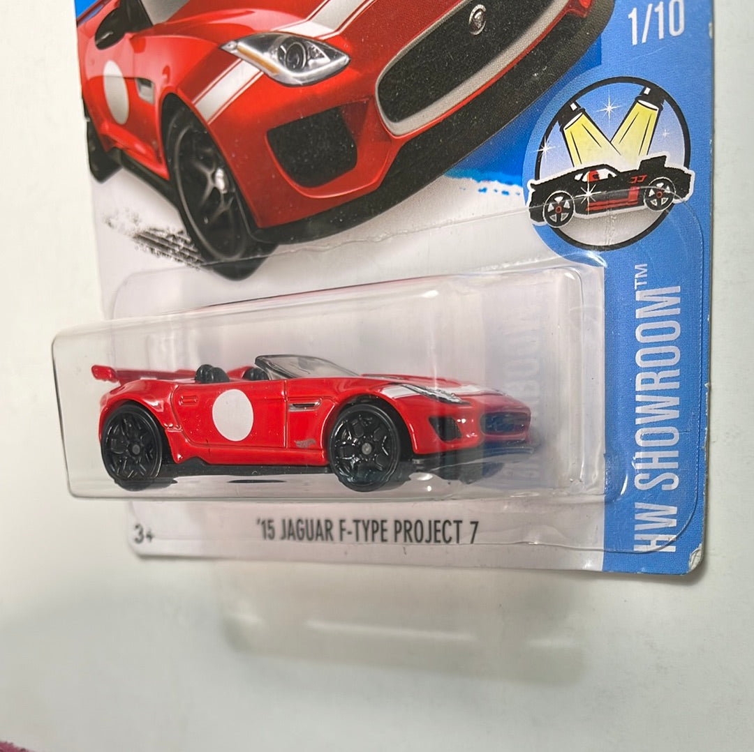 Hot Wheels 1/64 '15 Jaguar F-Type Project 7 Red - Damaged Card
