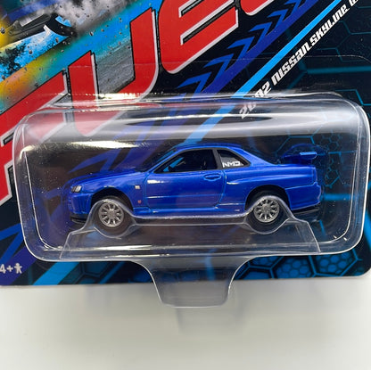 Johnny Lightning 1/64 2023 Fuel Fest 2002 Nissan Skyline GT-R (BNR34) Blue