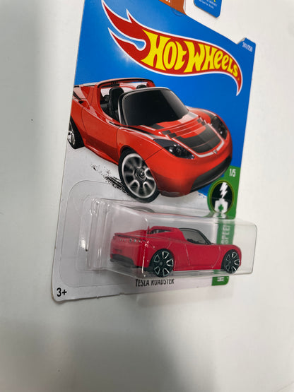 Hot Wheels 1/64 Tesla Roadster Red - Damaged Card