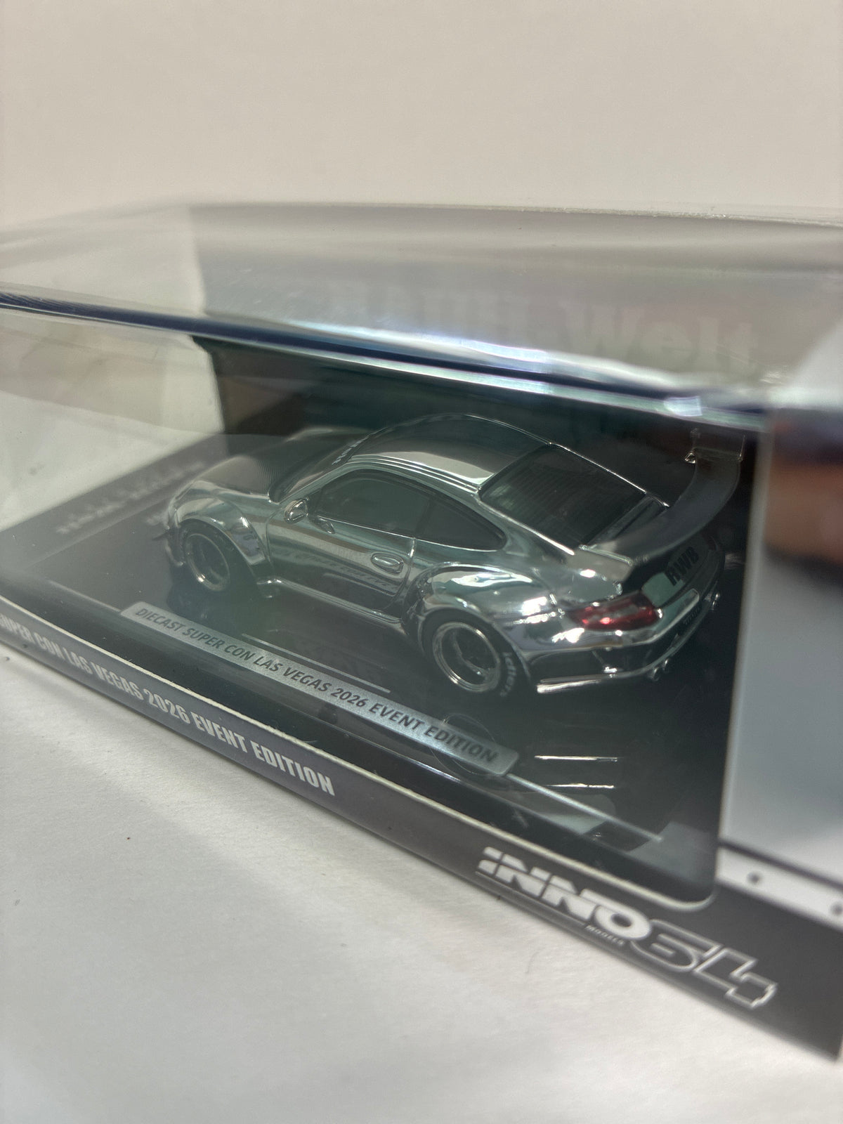 Inno64 1/64 Diecast Super Con Las Vegas 2026 Event Edition RWB Porsche 997 Chrome Silver - IN64-RWB997-DSCLV26