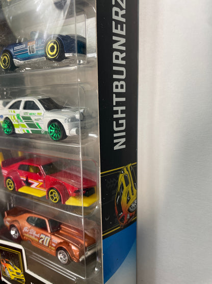 Hot Wheels 1/64 5 Pack Nightburnerz - Damaged Box
