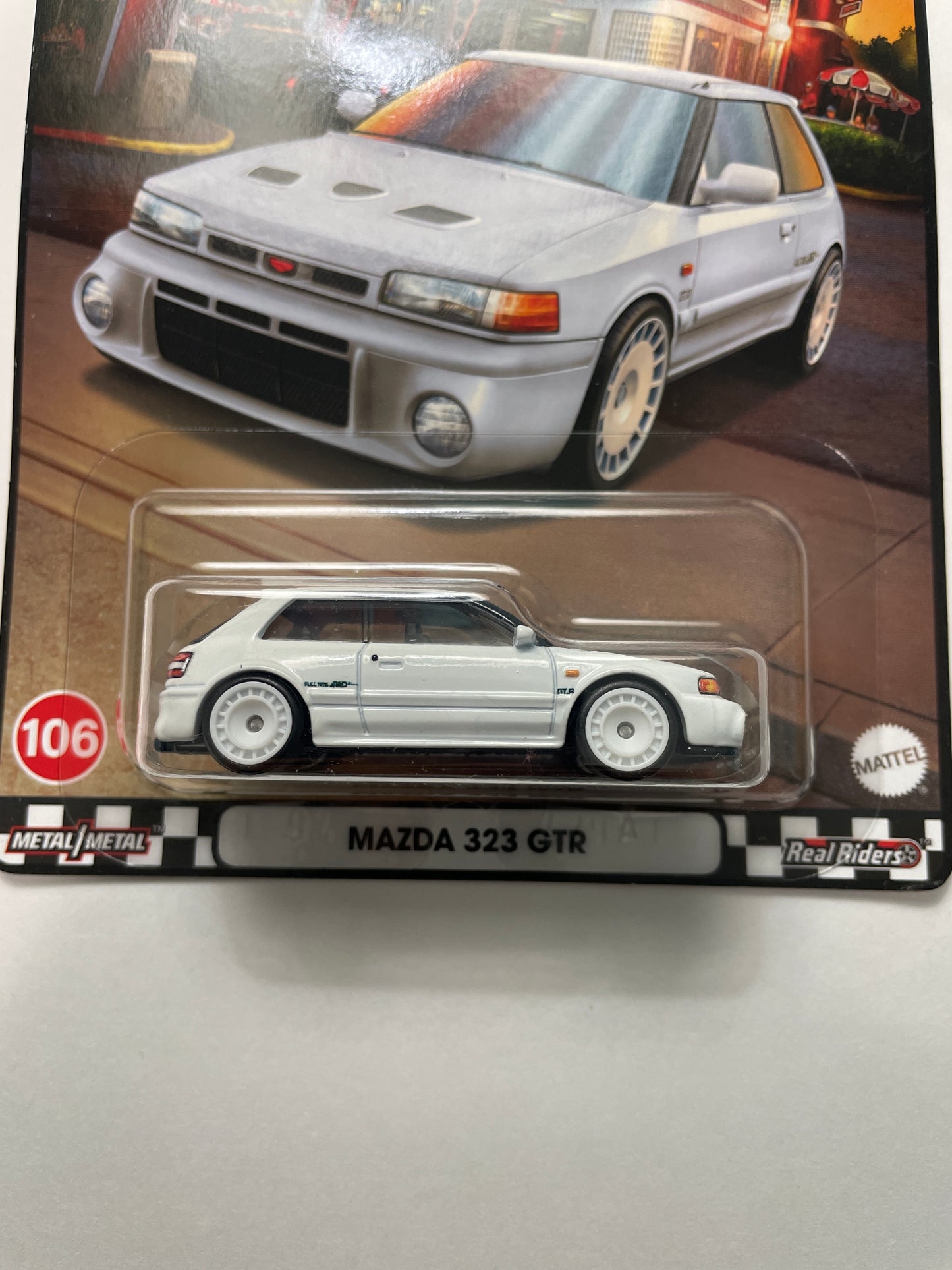 Hot Wheels 1/64 Boulevard Mazda 323 GTR White