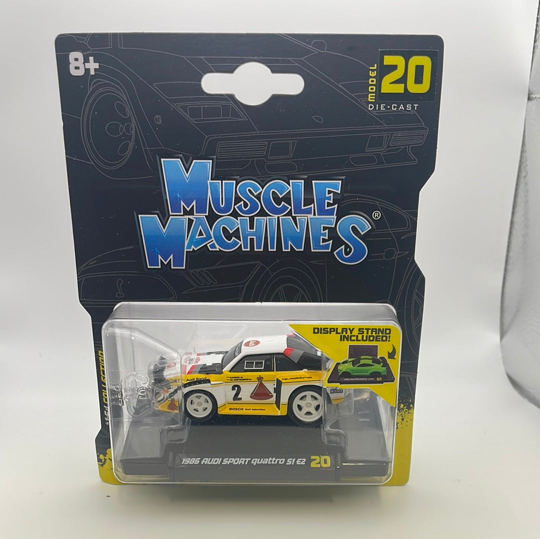 1/64 Muscle Machines 1986 Audi Sport Quattro S1 E2 #2 White & Yellow