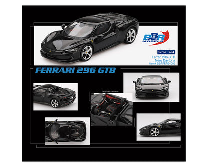 BBR Models 1/64 Ferrari 296 GTB Nero Daytona Black - BBRFER64003