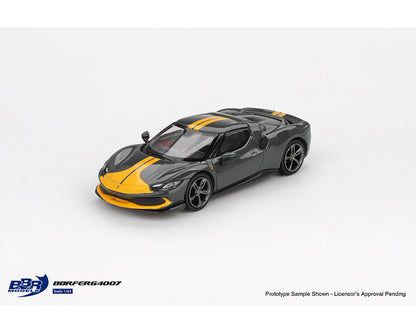 BBR Models 1/64 Ferrari 296 GTB Assetto Fiorano Grigio Scuro Grey & Yellow - BBRFER64007