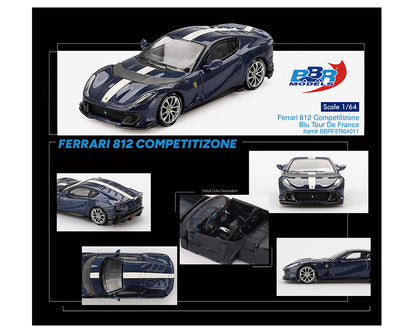 BBR 1/64 Ferrari 812 Competitizone Blue Tour De France