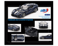 BBR 1/64 Ferrari 812 Competitizone Blue Tour De France
