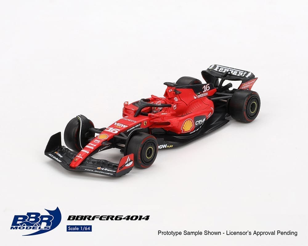 BBR Models 1/64 n16 Ferrari SF-23 Formula 1 Gulf Air Bahrain Grand Prix 2023 C.Leclerc Red