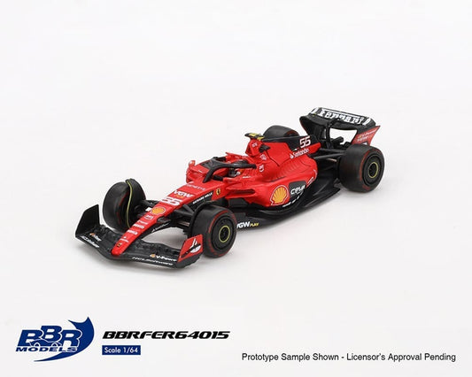 BBR Models 1/64 n55 Ferrari SF-23 Formula 1 Gulf Air Bahrain Grand Prix 2023 C.Sainz Red