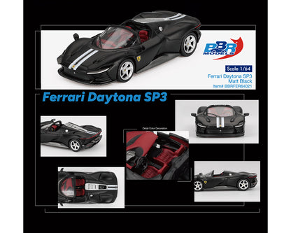 BBR Models 1/64 Ferrari Daytona SP3 Matt Black - BBRFER64021