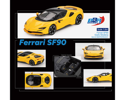 BBR Models 1/64 Ferrari SF90  Giallo Modena Yellow - BBRFER64031