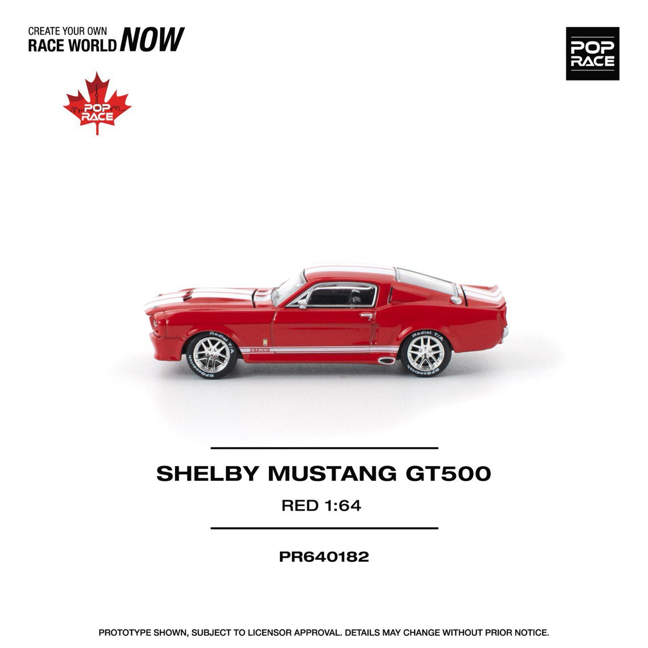 Pop Race 1/64 Shelby Mustang GT500 Red - PR64-0182