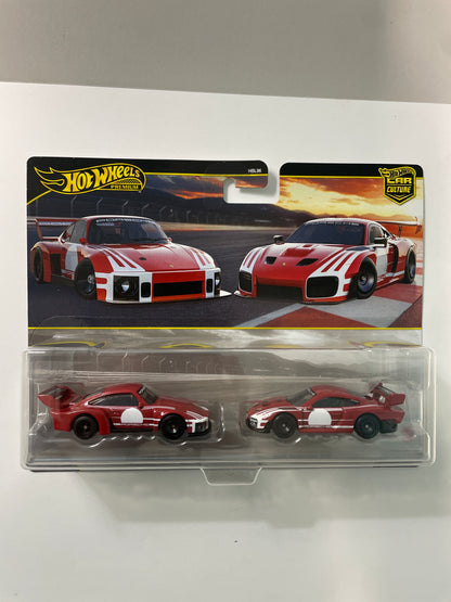 Hot Wheels 1/64 Premium Car Culture 2 Pack Porsche 935 & 2018 Porsche 935 Red - JHW51