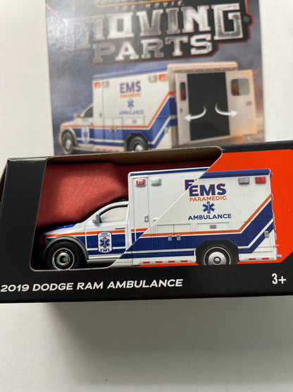Matchbox 1/64 Moving Parts 2019 Dodge Ram Ambulance White - JND38