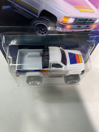 Hot Wheels 1/64 Tubular Trucks 1987 Toyota Pickup Truck White - Damaged Card