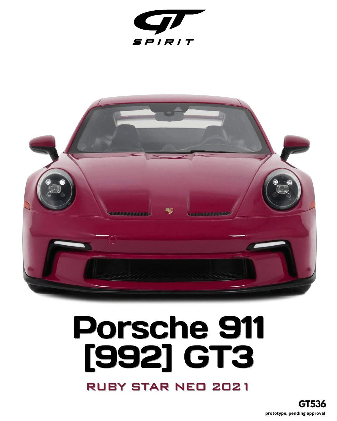 GT Spirit 1/12 2021 Porsche 911 (992) GT3 Resin Series Red