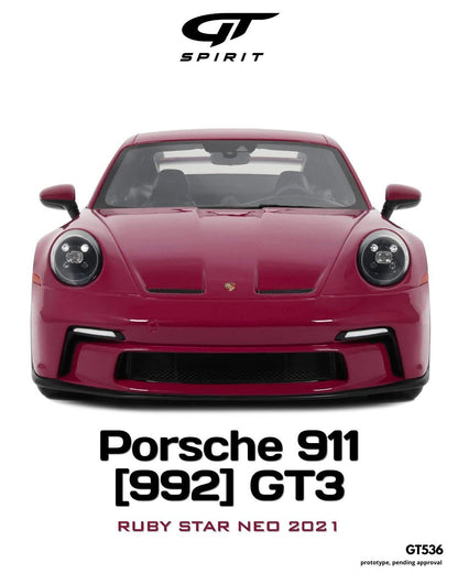 GT Spirit 1/12 2021 Porsche 911 (992) GT3 Resin Series Red