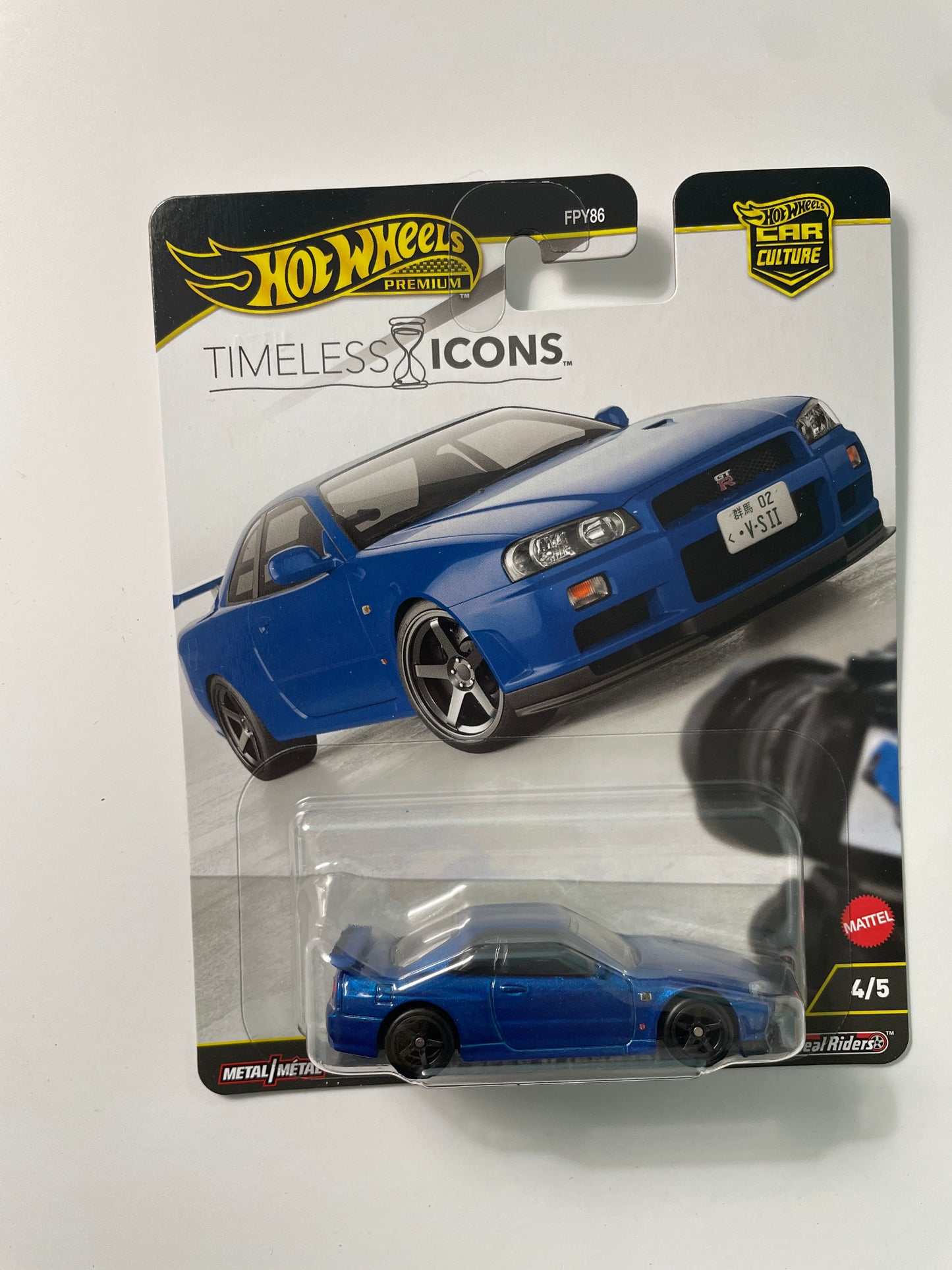 Hot Wheels 1/64 Car Culture Timeless Icons Nissan Skyline GT-R V-Spec II (BNR34) Blue - JBK92