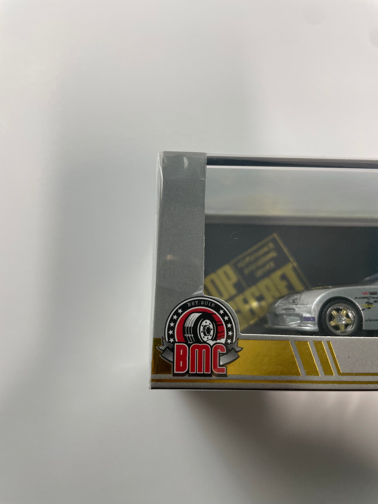 BM Creation 1/64 Top Secret GT-300 Toyota Supra (JZA80) MIAS 20th Ann. Edition Silver - 64B0435 - Damaged Box
