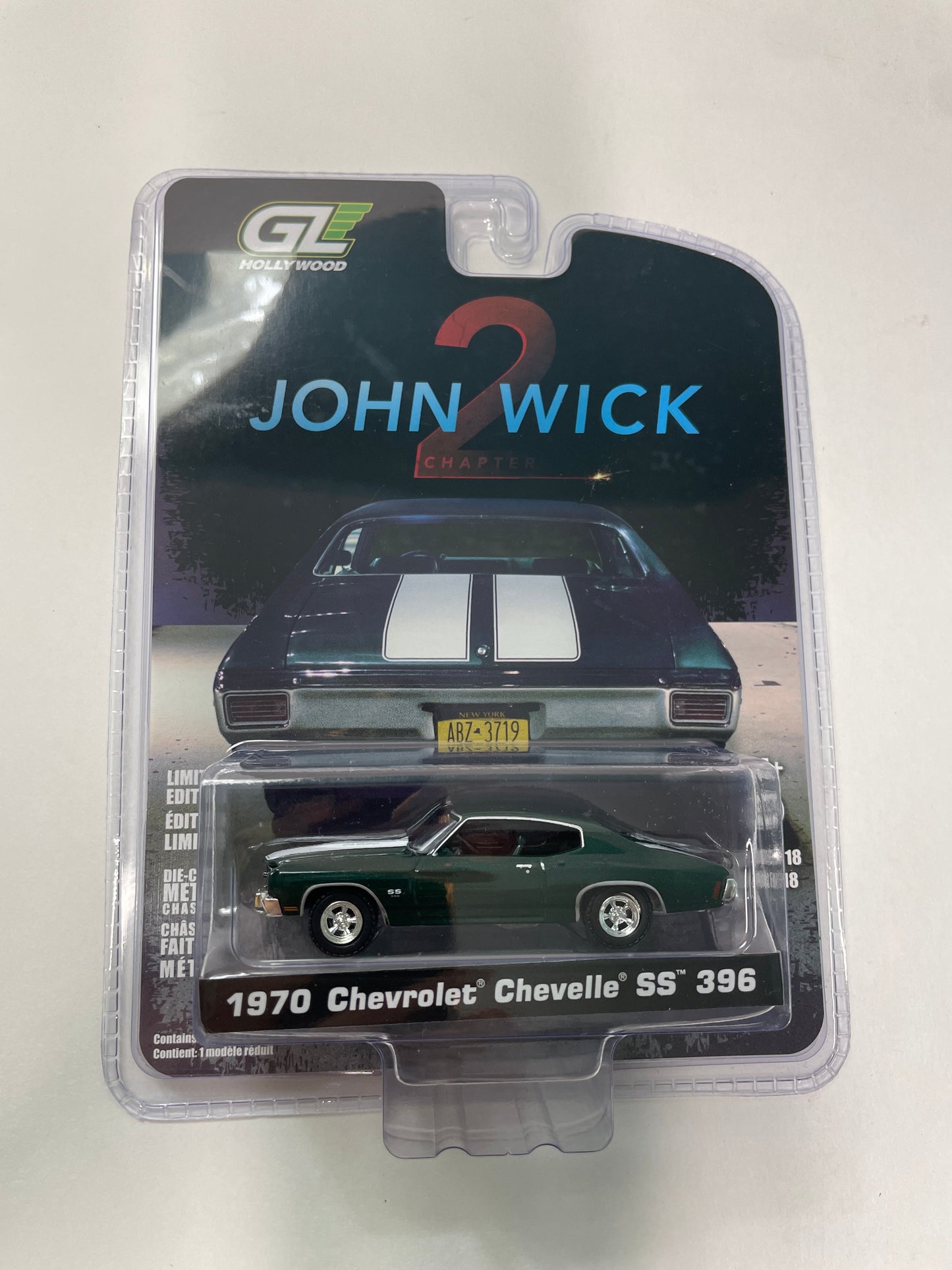 Greenlight Hollywood 1/64 1970 Chevrolet Chevelle SS 396 - John Wick 2 Green - 44780-F