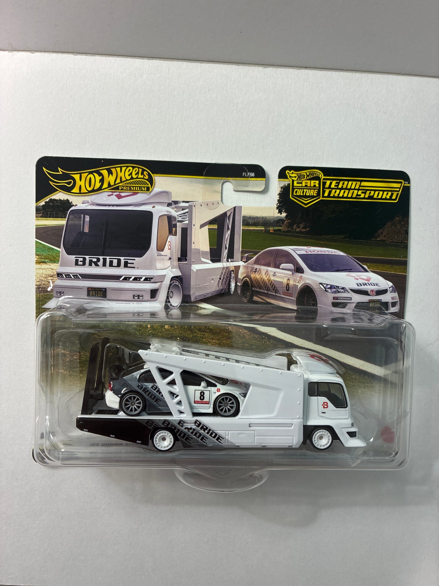 Hot Wheels 1/64 Car Culture Team Transport 2026 Mix L '07 Honda Civic Type R & Kousoku Hauler Camion De Transport White & Black - JHX94