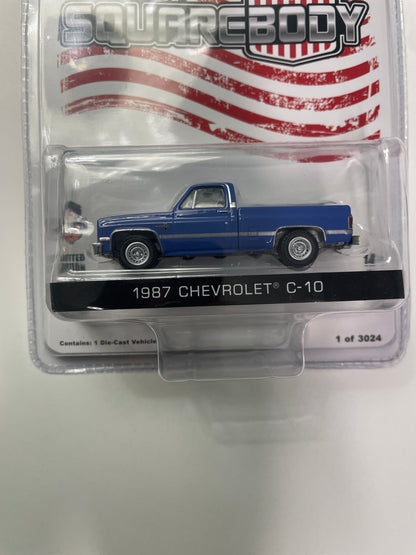 Greenlight 1/64 USA Squarebody 1987 Chevrolet C-10 Blue - 51489