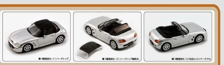 BM Creations 1/64 Suzuki Cappuccino Silver w/ Extra Wheels & Removable Roof
