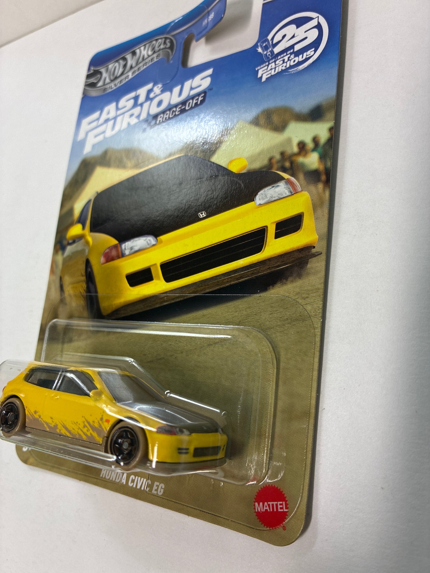 Hot Wheels 1/64 Silver Series Fast and Furious Race-Off Honda Civic EG Yellow - JKX19