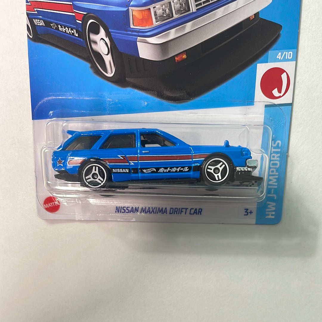 Hot Wheels 1/64 Nissan Maxima Drift Car Blue - Damaged Box