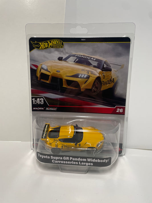 Hot Wheels 1/43 Toyota Supra GR Pandem Widebody/ Carrosseries Larges Yellow - JCN77 - Damaged Box