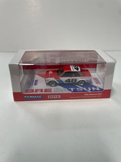 Tarmac Works 1/64 BRE Datsun 510 Trans-Am 2.5 Championship 1971 #46 - USA Special Edition Red & White HOBBY64 - T64-052-71BRE46