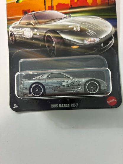 Hot Wheels 1/64 Silver Series Fast & Furious 1995 Mazda RX-7 Silver - JKX23 - Damaged Box