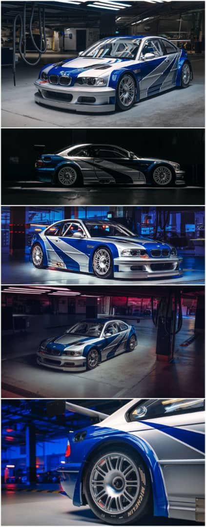 MJ Model 1/64 BMW M3 GTR E46 Silver & Blue Need for Speed