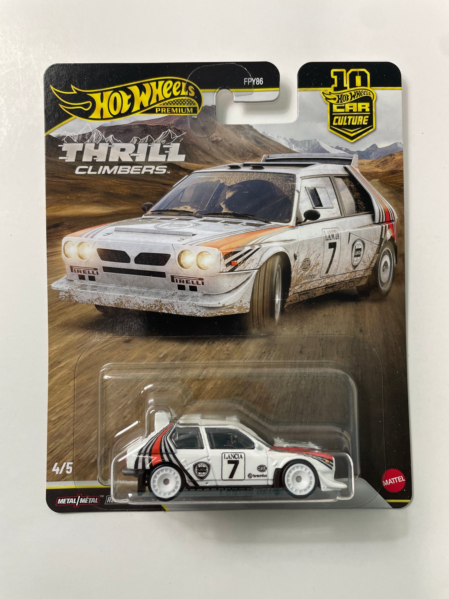 Hot Wheels 1/64 Car Culture Thrill Climbers Lancia Delta S4 White - JKF01